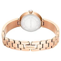 Matrix pearl bangle watch, Swiss Made, Crystal bracelet, Rose gold-tone finish