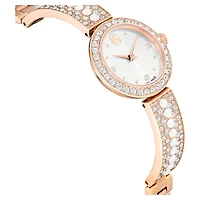 Matrix pearl bangle bangle watch, Swiss Made, Crystal bracelet, Rose gold-tone finish by SWAROVSKI