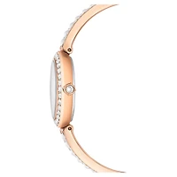 Matrix pearl bangle watch, Swiss Made, Crystal bracelet, Rose gold-tone finish