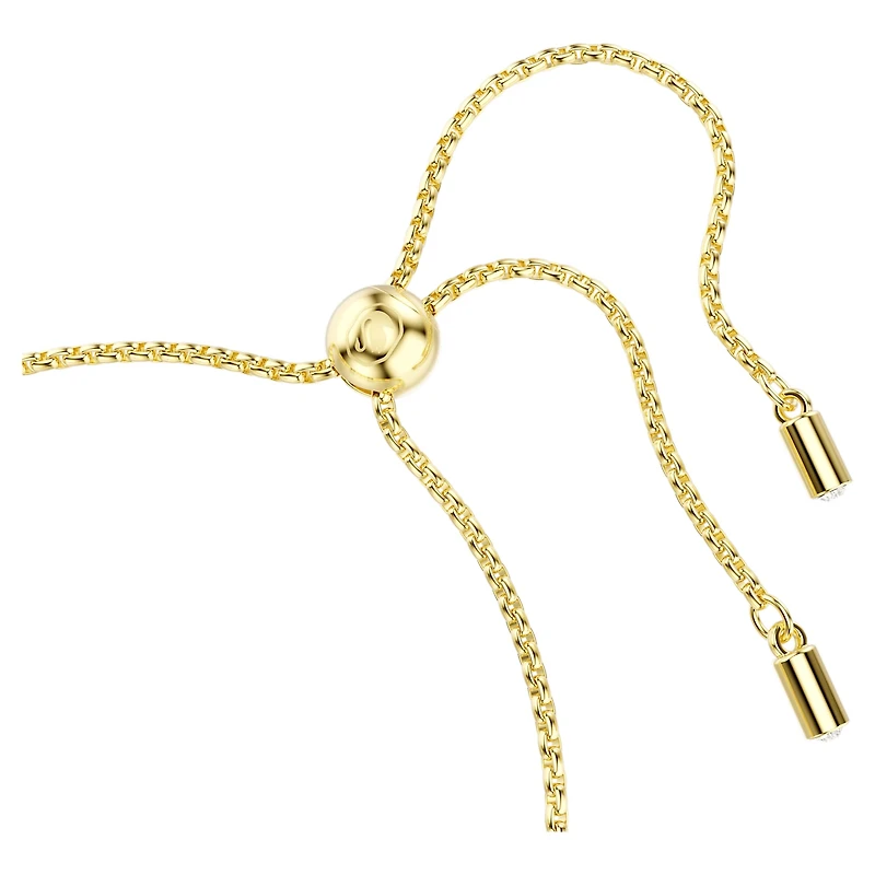 Imber bracelet, Mixed round cuts, White, 18K gold finish
