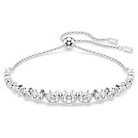 Imber bracelet, Mixed round cuts, White, Rhodium plated by SWAROVSKI