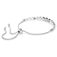 Imber bracelet, Mixed round cuts, White, Rhodium plated by SWAROVSKI