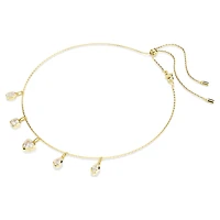 Imber necklace, Mixed cuts, White, Gold-tone plated by SWAROVSKI