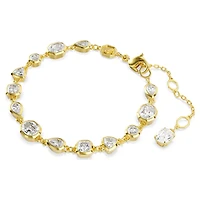 Imber bracelet, Mixed cuts, White, 18K gold finish
