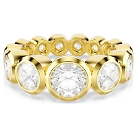 Imber ring, Mixed round cuts, White, 18K gold finish