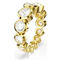 Imber ring, Mixed round cuts, White, 18K gold finish