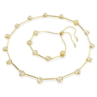 Imber necklace, Magnetic closure, Mixed cuts, White, Gold-tone plated by SWAROVSKI