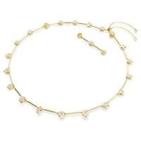 Imber necklace, Magnetic closure, Mixed cuts, White, Gold-tone plated by SWAROVSKI