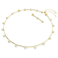 Imber necklace, Magnetic closure, Mixed cuts, White, 18K gold finish