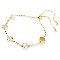 Imber necklace, Magnetic closure, Mixed cuts, White, Gold-tone plated by SWAROVSKI