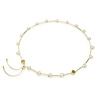 Imber necklace, Magnetic closure, Mixed cuts, White, 18K gold finish