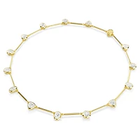 Imber necklace, Magnetic closure, Mixed cuts, White, 18K gold finish