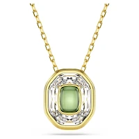 Chroma pendant, Octagon cut, Green, Gold-tone plated by SWAROVSKI