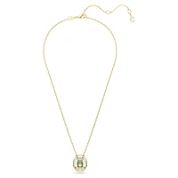Chroma pendant, Octagon cut, Green, 18K gold finish