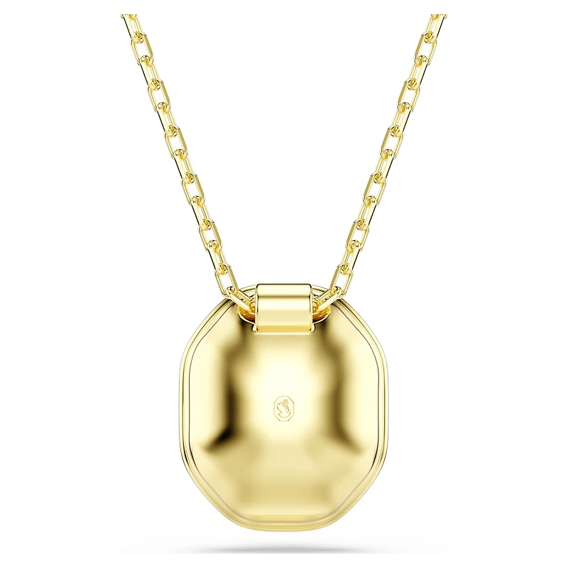Chroma pendant, Octagon cut, Green, 18K gold finish