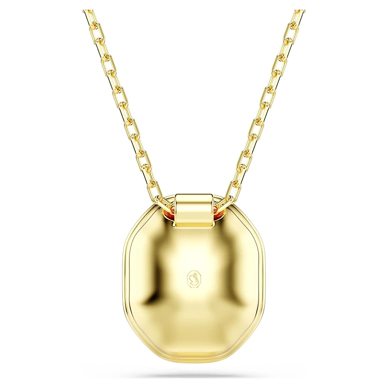 Chroma pendant, Octagon cut, Green, Gold-tone plated by SWAROVSKI