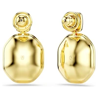 Chroma drop earrings, Asymmetrical design, Octagon cut, Multicoloured, Gold-tone plated by SWAROVSKI