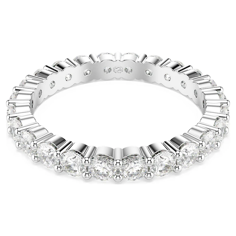 Matrix Vittore ring, Round cut, White, Silver-tone finish by SWAROVSKI