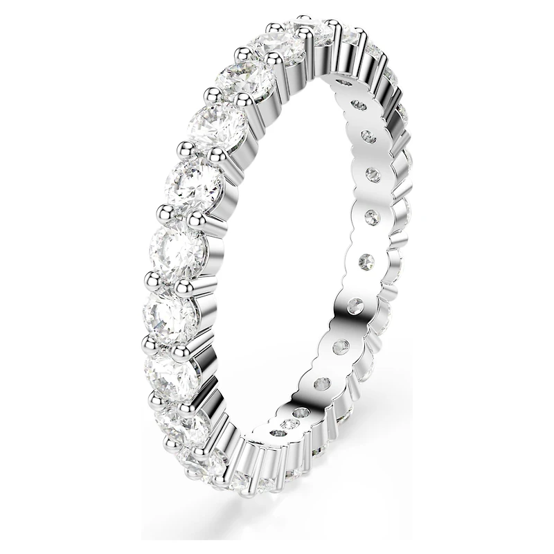 Matrix Vittore ring, Round cut, White, Silver-tone finish by SWAROVSKI