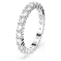 Matrix Vittore ring, Round cut, White, Silver-tone finish by SWAROVSKI