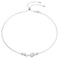 Constella necklace, Crystal pearl, Round cuts, White, Rhodium plated by SWAROVSKI