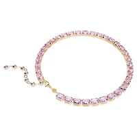 Millenia necklace, Octagon cut, Purple, Gold-tone plated by SWAROVSKI