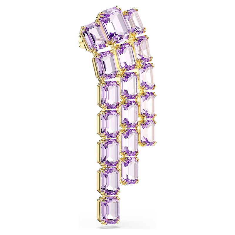 Millenia brooch, Octagon cut, Purple, 18K gold finish