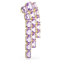 Millenia brooch, Octagon cut, Purple, 18K gold finish
