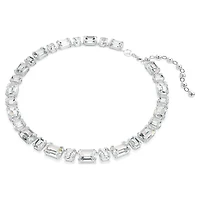 Millenia necklace, Octagon cut, White, Rhodium plated by SWAROVSKI