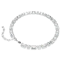 Millenia necklace, Octagon cut, White, Rhodium plated by SWAROVSKI