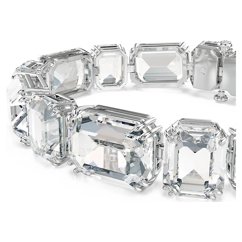 Millenia bracelet, Octagon cut, White, Rhodium plated by SWAROVSKI