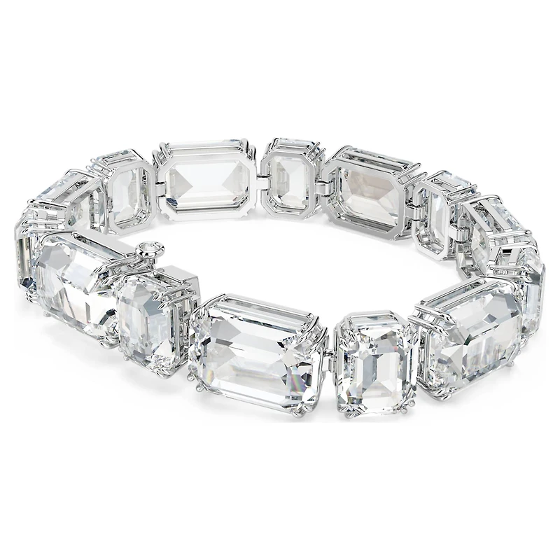 Millenia bracelet, Octagon cut, White, Rhodium plated by SWAROVSKI