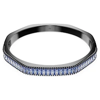 Matrix bangle, Baguette cut, Octagon shape, Blue, Ruthenium plated by SWAROVSKI