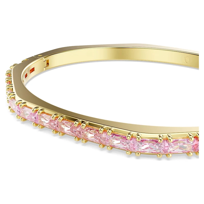 Matrix bangle, Baguette cut, Octagon shape, Pink, 18K gold finish