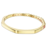 Matrix bangle, Baguette cut, Octagon shape, Pink, Gold-tone plated by SWAROVSKI