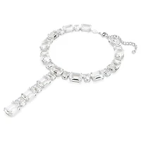Millenia necklace, Mixed cuts, White, Rhodium plated by SWAROVSKI