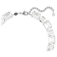 Millenia necklace, Mixed cuts, White, Rhodium plated by SWAROVSKI