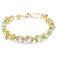 Gema bracelet, Mixed cuts, Multicoloured, 18K gold finish