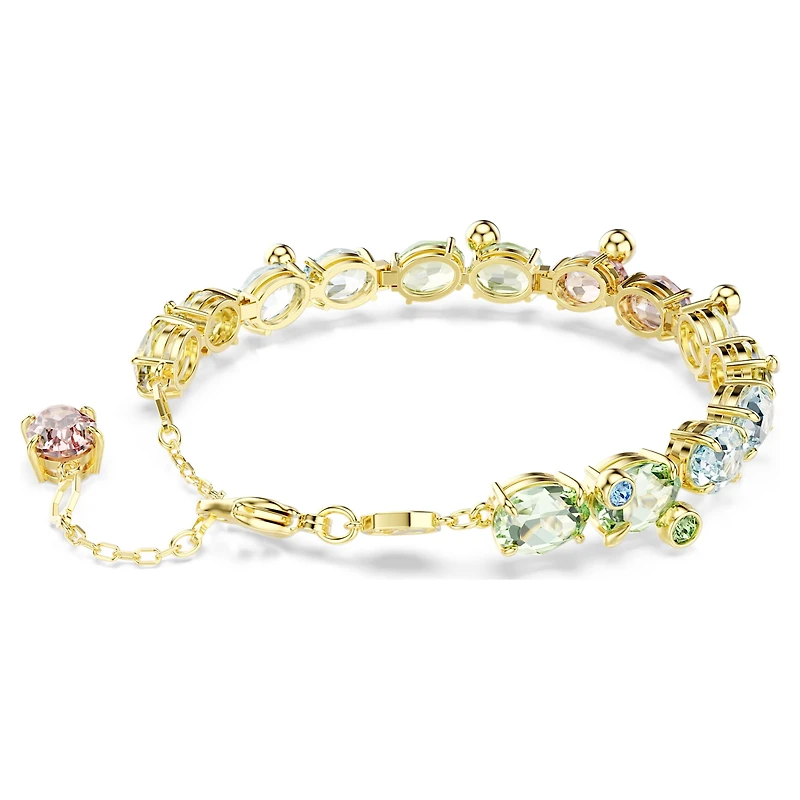 Gema bracelet, Mixed cuts, Multicoloured, 18K gold finish