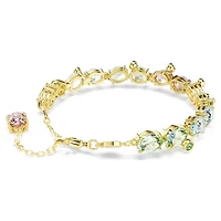 Gema bracelet, Mixed cuts, Multicoloured, 18K gold finish