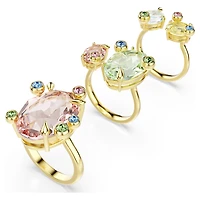 Gema ring, Set (3), Mixed cuts, Multicoloured, 18K gold finish