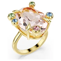 Gema ring, Set (3), Mixed cuts, Multicoloured, Gold-tone plated by SWAROVSKI