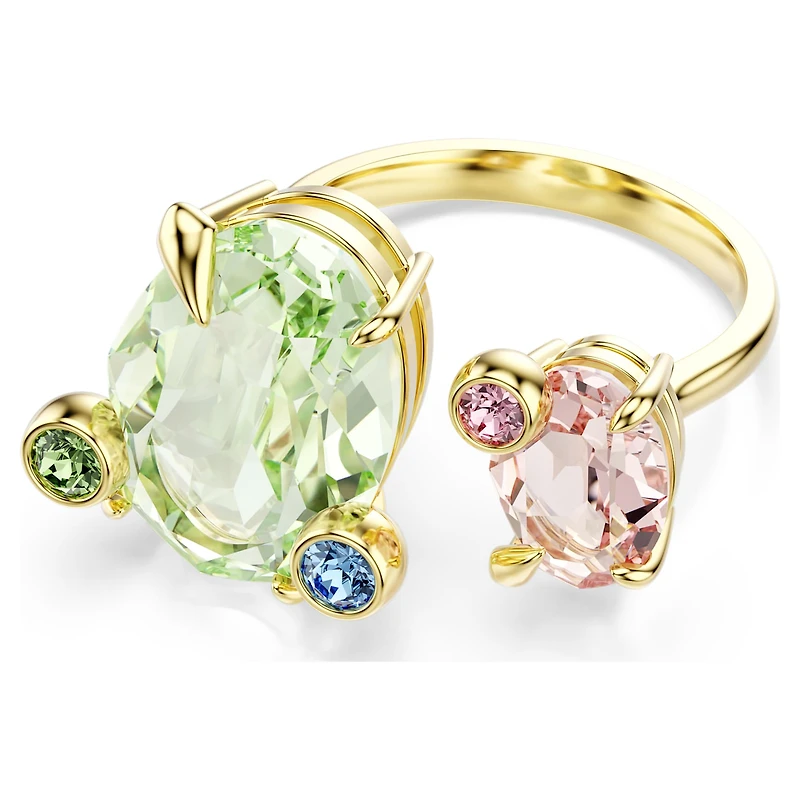 Gema ring, Set (3), Mixed cuts, Multicoloured, 18K gold finish