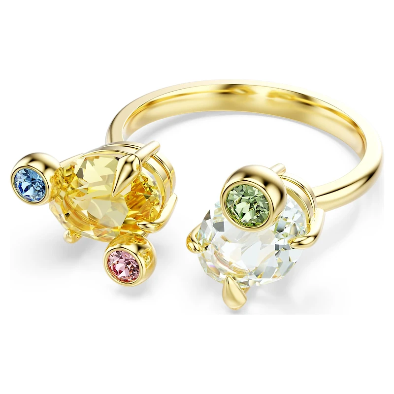 Gema ring, Set (3), Mixed cuts, Multicoloured, Gold-tone plated by SWAROVSKI
