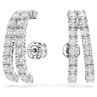 Matrix ear cuffs, Round cut, White, Rhodium plated by SWAROVSKI