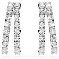 Matrix ear cuffs, Round cut, White, Rhodium plated by SWAROVSKI