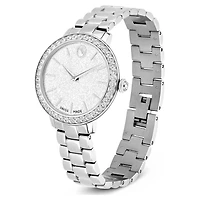 Matrix 3-link watch, Swiss Made, Metal bracelet, Silver Tone, Stainless steel by SWAROVSKI