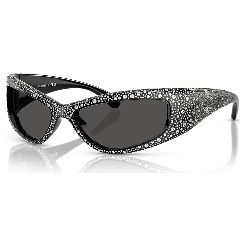 Sunglasses, Mask shape, SK6027, Black by SWAROVSKI