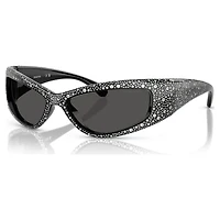 Sunglasses, Mask shape, SK6027, Black by SWAROVSKI