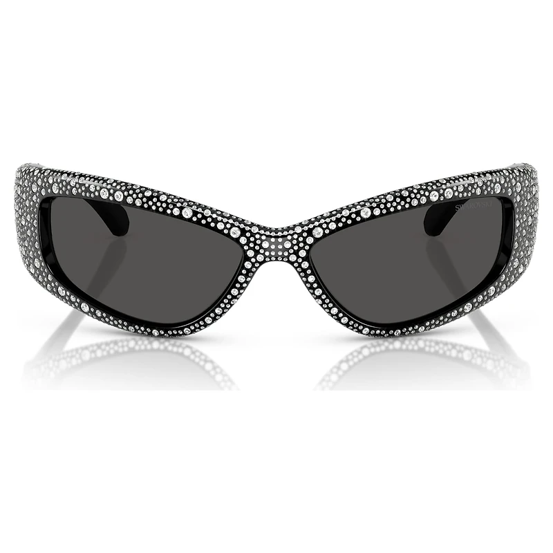 Sunglasses, Mask shape, SK6027, Black by SWAROVSKI